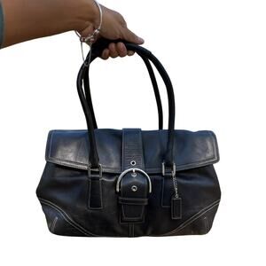 Coach Vintage Leather Hampton Soho Buckle Handbag Black 9550